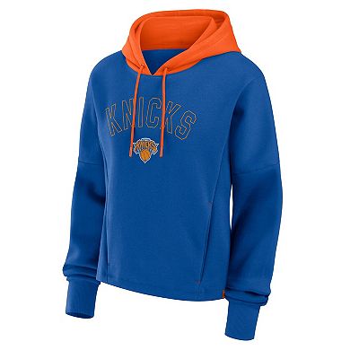 Women's Fanatics Deep Royal New York Knicks Post Up Boxy Pullover Hoodie