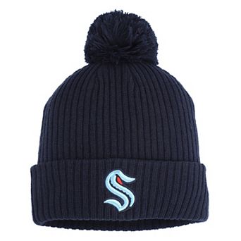 Men's Fanatics Deep Sea Blue Seattle Kraken Cuffed Knit Hat with Pom