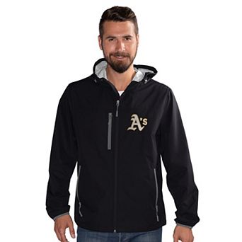 Men's��G-III Sports by Carl Banks Black Oakland Athletics Double Play Hooded Lightweight Full-Zip Jacket