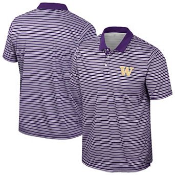 Men's Colosseum Purple Washington Huskies Striped Polo