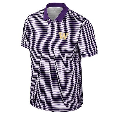Men's Colosseum Purple Washington Huskies Striped Polo