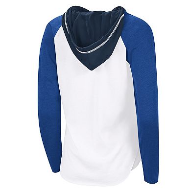 Women's G-III 4Her by Carl Banks White St. Louis Blues VIP Raglan Long Sleeve Hoodie T-Shirt