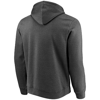 Men's Fanatics Heather Charcoal San Diego Padres Big Gamer Full-Zip Hoodie
