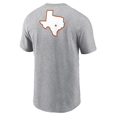 Men's Nike Heather Gray Texas Longhorns Campus 2-Hit Primary Mascot T-Shirt
