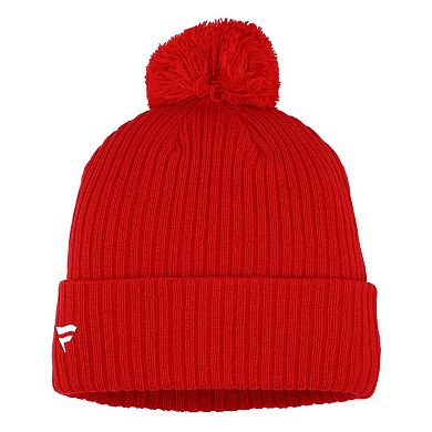 Men's Fanatics Red Washington Capitals Cuffed Knit Hat with Pom