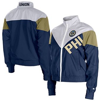 Women's��5th & Ocean by New Era Navy Philadelphia Union Leisure Cropped Full-Zip Windbreaker Jacket