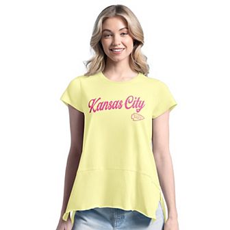 Women's Margaritaville Yellow Kansas City Chiefs Gametime Is Paradise T-Shirt