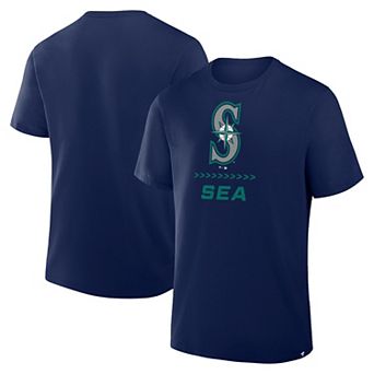 Men's Fanatics Navy Seattle Mariners Clubhouse Legacy Side Swipe T-Shirt