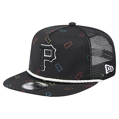 Men's New Era Black Pittsburgh Pirates Gummy Golfer Trucker Adjustable Hat