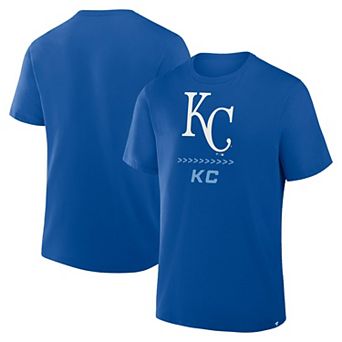 Men's Fanatics Royal Kansas City Royals Clubhouse Legacy Side Swipe T-Shirt