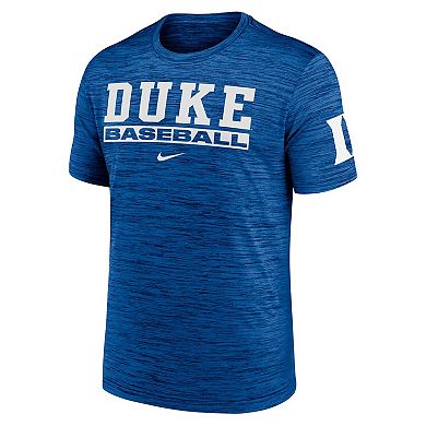 Men's Nike Royal Duke Blue Devils Velocity Baseball Wordmark Stack Dri-FIT T-Shirt