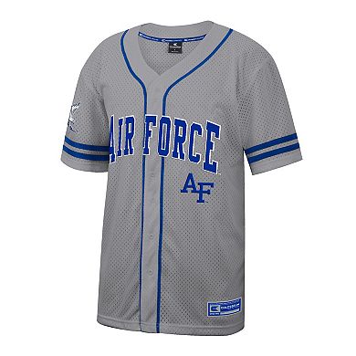 Men's Colosseum Gray Air Force Falcons Free Spirited Baseball Jersey