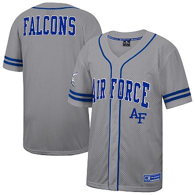 Men's Colosseum Gray Air Force Falcons Free Spirited Baseball Jersey