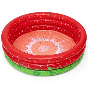 Bestway Sweet Strawberry 66" x 15" Inflatable 3-Ring Play Pool