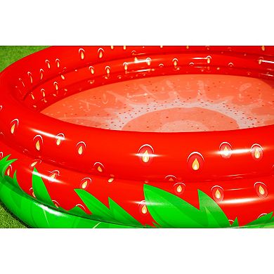 Bestway Sweet Strawberry 66" x 15" Inflatable 3-Ring Play Pool
