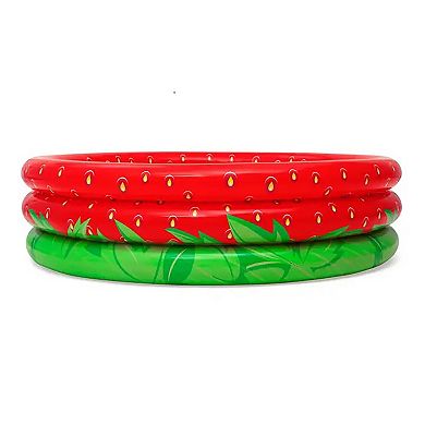 Bestway Sweet Strawberry 66" x 15" Inflatable 3-Ring Play Pool