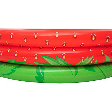 Bestway Sweet Strawberry 66" x 15" Inflatable 3-Ring Play Pool