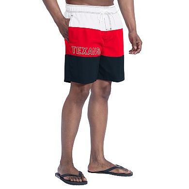 Men's G-III Sports by Carl Banks Navy/Red Houston Texans Sunrise Volley Swim Shorts