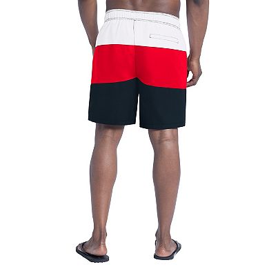 Men's G-III Sports by Carl Banks Navy/Red Houston Texans Sunrise Volley Swim Shorts