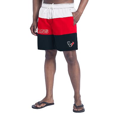 Men's G-III Sports by Carl Banks Navy/Red Houston Texans Sunrise Volley Swim Shorts
