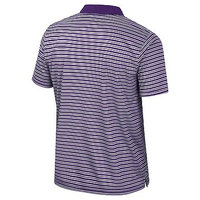 Men's Colosseum Purple TCU Horned Frogs Striped Polo