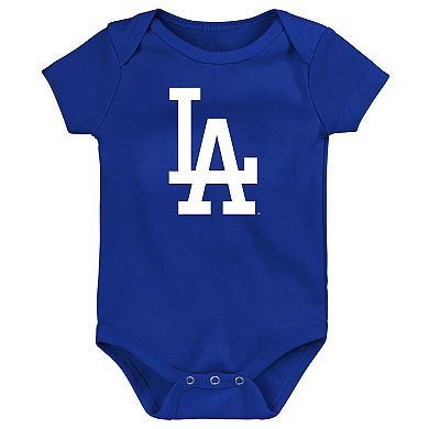 Infant Blue Los Angeles Dodgers Slide Home Three-Piece Bodysuit Set
