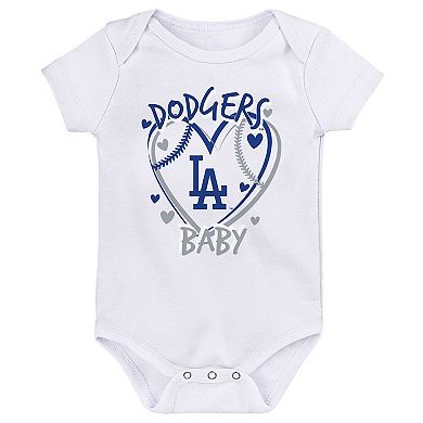 Infant Blue Los Angeles Dodgers Slide Home Three-Piece Bodysuit Set