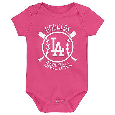 Infant Blue Los Angeles Dodgers Slide Home Three-Piece Bodysuit Set