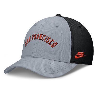 Men's Nike Gray/Black San Francisco Giants Rise Swoosh Performance Flex Hat