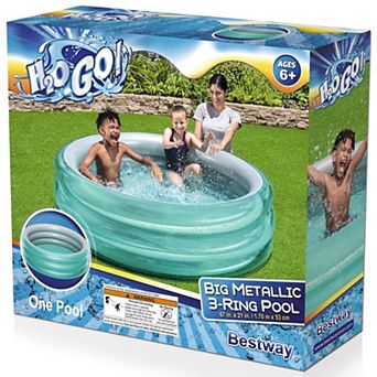 Bestway H2OGO! Big Metallic 3-Ring 5'7” Diameter Inflatable Play Pool