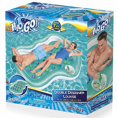 Bestway H2OGO! Double Designer 7'4" x 68.5" Pool Lounge Pool Float