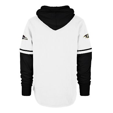 Men's '47 White Baltimore Ravens Trifecta Shortstop Pullover Hoodie