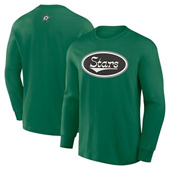 Men's Fanatics Kelly Green Dallas Stars Rewind Long Sleeve T-Shirt