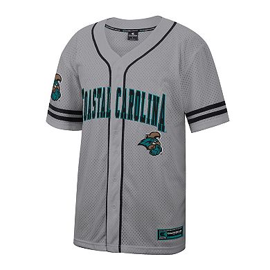 Men's Colosseum Gray Coastal Carolina Chanticleers Free Spirited Baseball Jersey