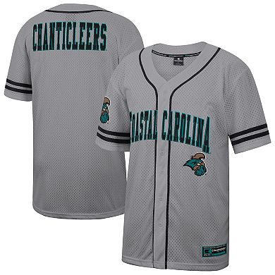 Men's Colosseum Gray Coastal Carolina Chanticleers Free Spirited Baseball Jersey