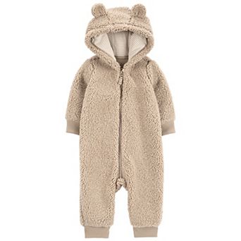 Baby Boy Carter's Teddy Fleece Bear Zip-Up Bodysuit