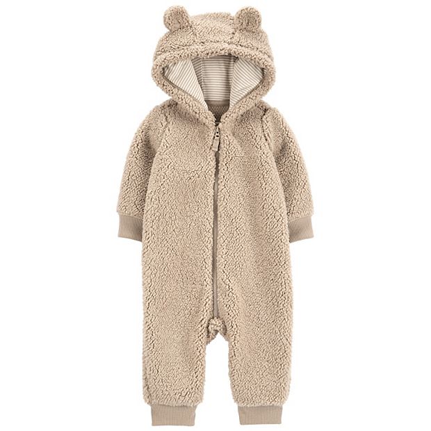Baby Boy Carter's Teddy Fleece Bear Zip-Up Bodysuit