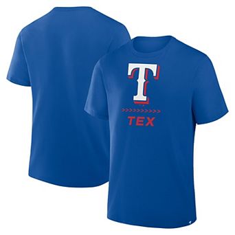 Men's Fanatics Royal Texas Rangers Clubhouse Legacy Side Swipe T-Shirt