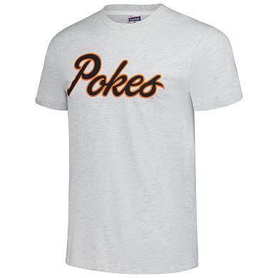 Unisex Charlie Hustle Heather Ash Oklahoma State Cowboys Pokes Script T-Shirt