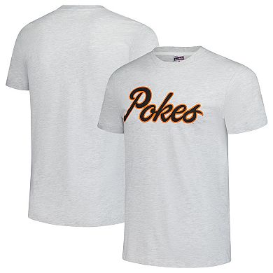 Unisex Charlie Hustle Heather Ash Oklahoma State Cowboys Pokes Script T-Shirt