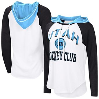 Women's G-III 4Her by Carl Banks White Utah Hockey Club VIP Raglan Long Sleeve Hoodie T-Shirt