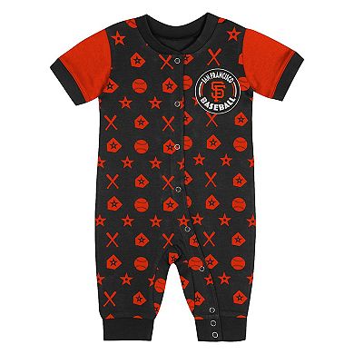Newborn Black San Francisco Giants Hard 90 Coveralls