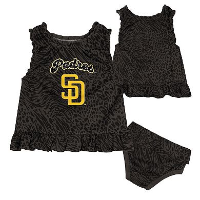 Infant Black San Diego Padres Playground Dress & Bloomers Set