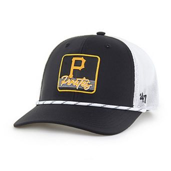 Men's '47 Black/White Pittsburgh Pirates Scratch Adjustable Trucker Hat