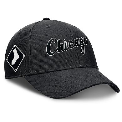 Men's Nike Black Chicago White Sox Rise Gaberdine Adjustable Hat
