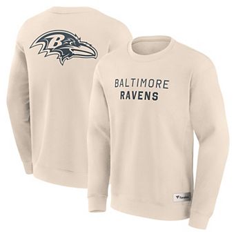 Men's Fanatics Cream Baltimore Ravens Elements Future Ground Lettering Pullover Sweatshirt
