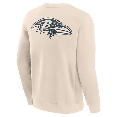 Men's Fanatics Cream Baltimore Ravens Elements Future Ground Lettering Pullover Sweatshirt