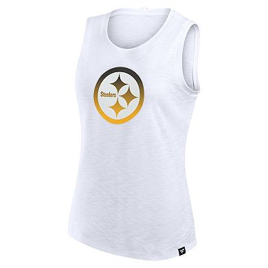 Women's Fanatics White Pittsburgh Steelers Slub Tank Top