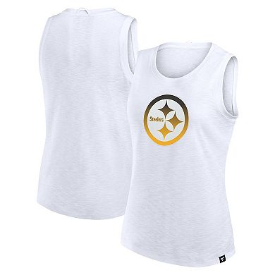 Women's Fanatics White Pittsburgh Steelers Slub Tank Top