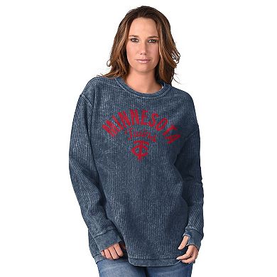 Women's G-III 4Her by Carl Banks Navy Minnesota Twins Comfy Cord Pullover Sweatshirt